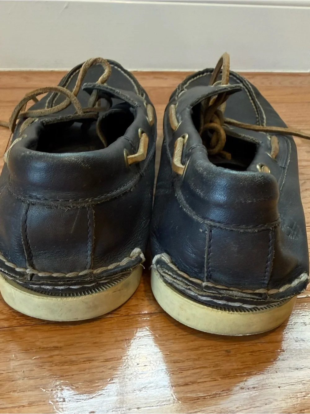 Timberland Men’s  Leather Boat Shoes with Tan Laces